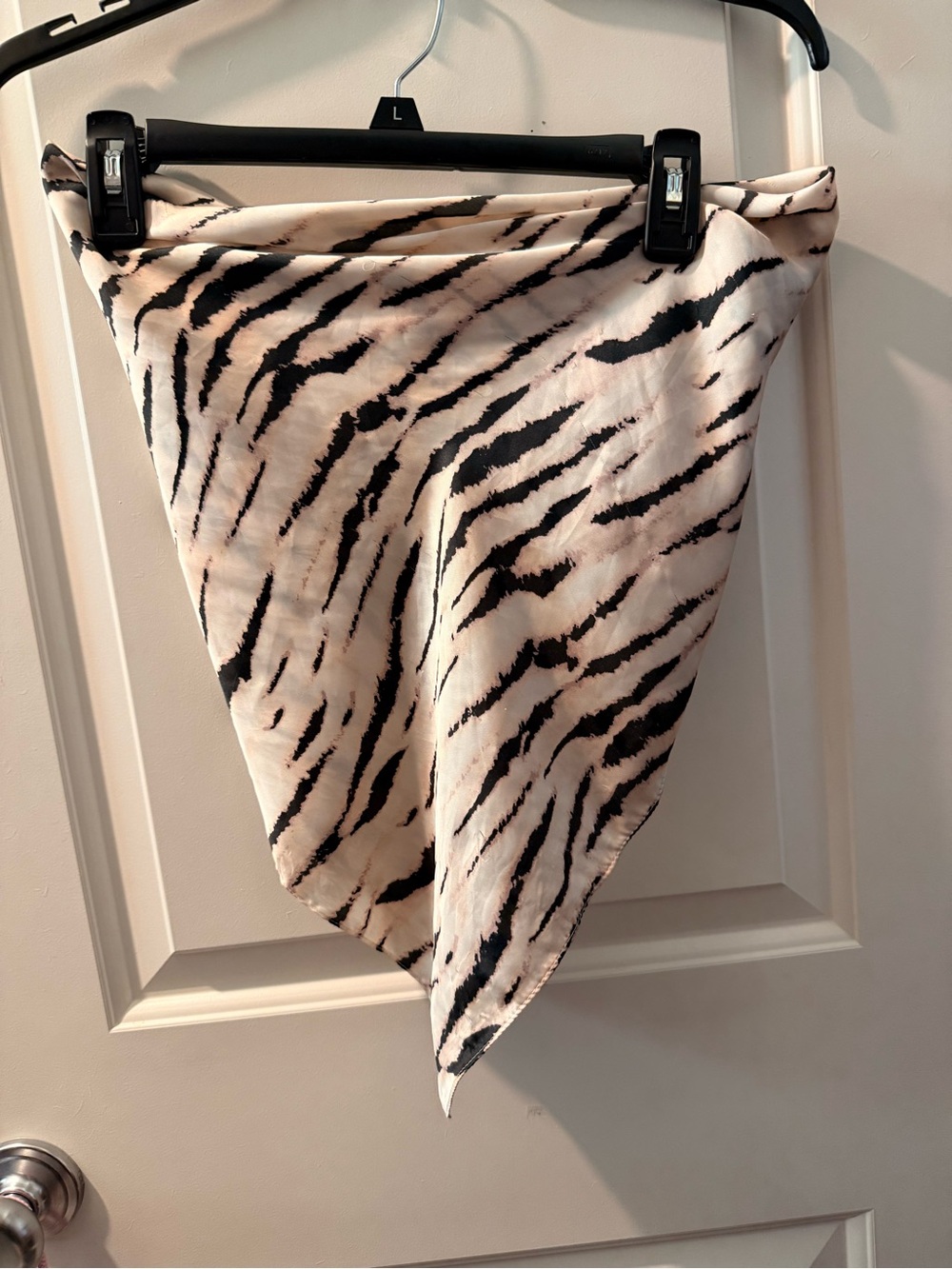 Neutral Zebra Print Triangle Scarf